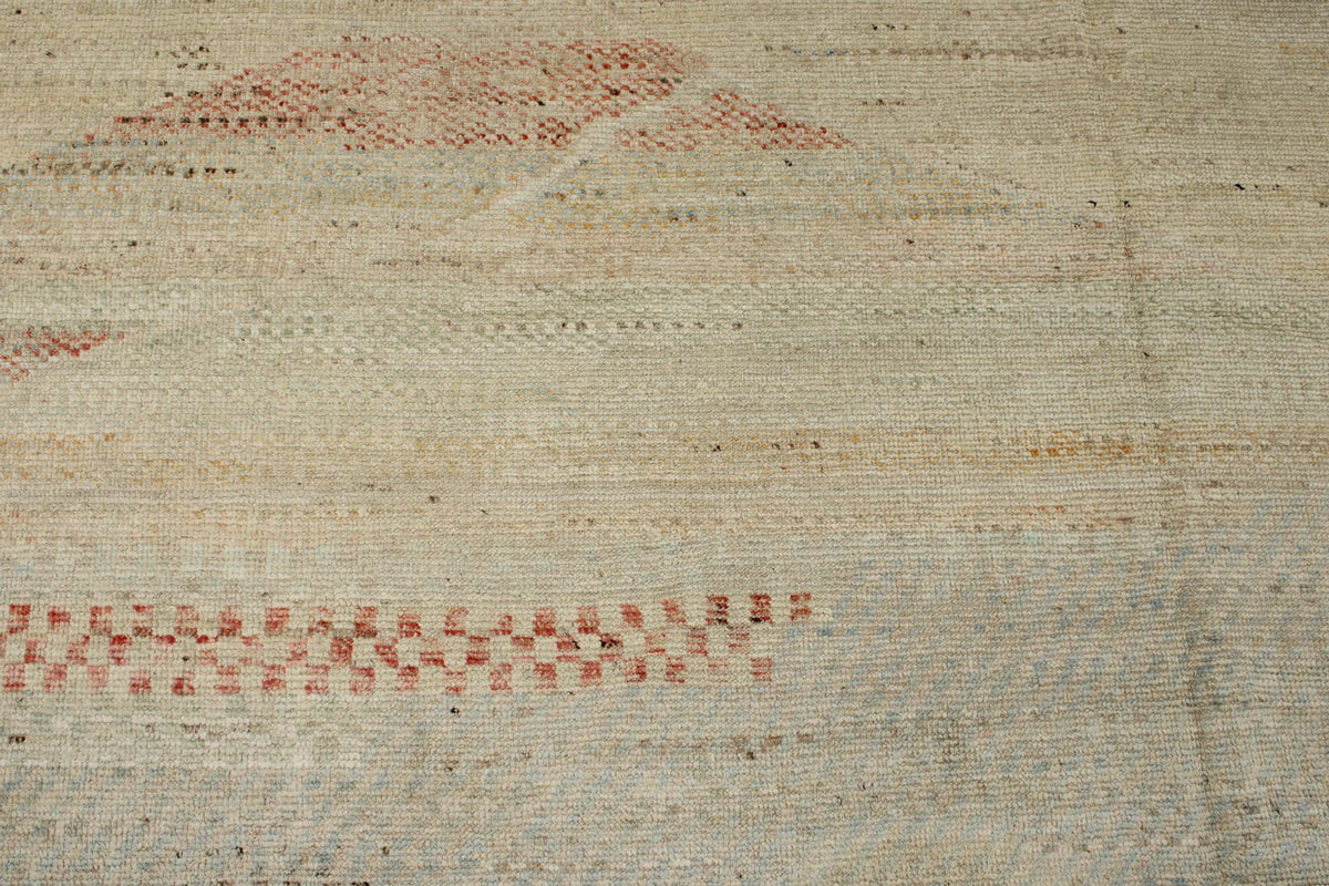 14x19 Ivory and Multicolor Turkish Tribal Rug
