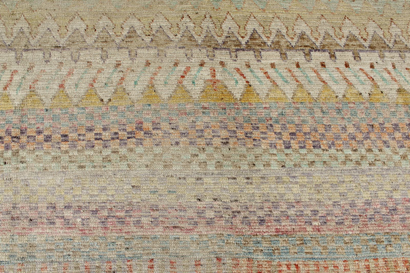 14x16 Ivory and Multicolor Turkish Tribal Rug