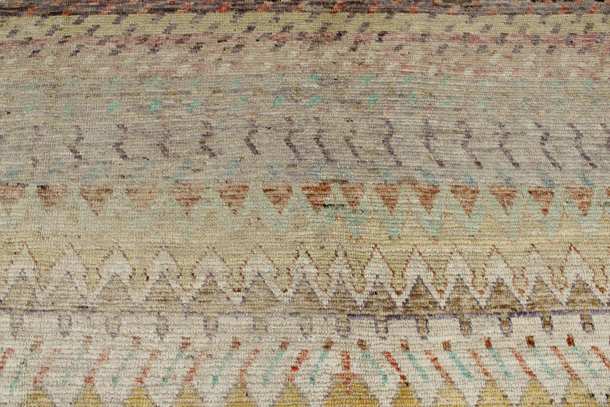 14x16 Ivory and Multicolor Turkish Tribal Rug