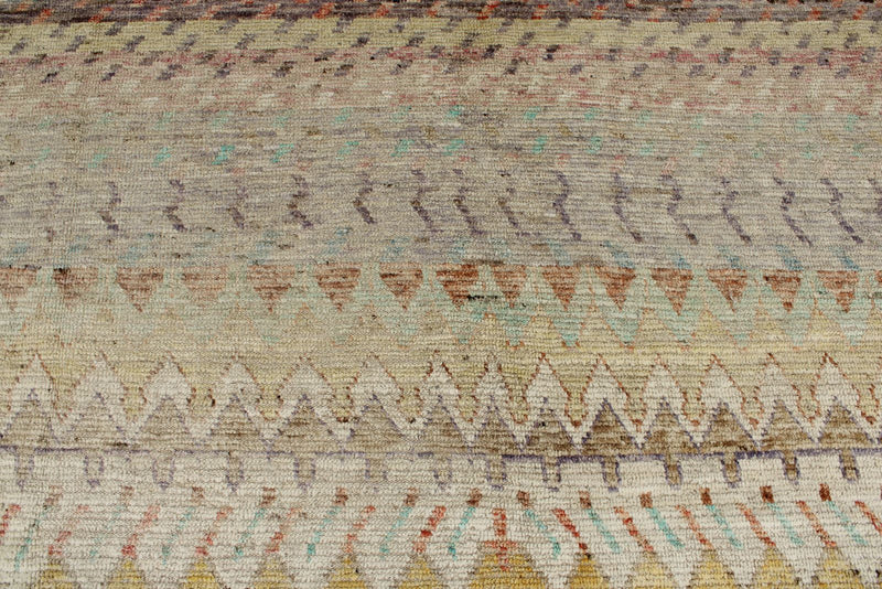 14x16 Ivory and Multicolor Turkish Tribal Rug