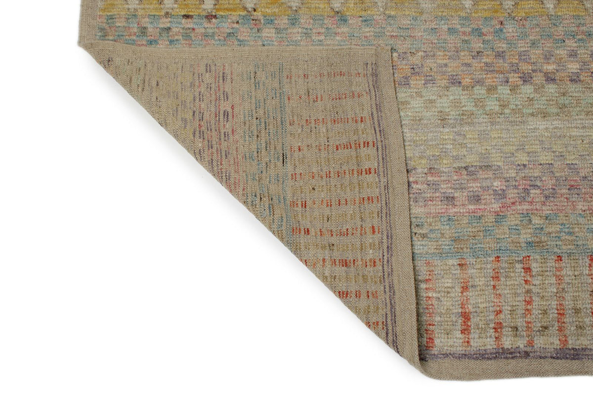 14x16 Ivory and Multicolor Turkish Tribal Rug