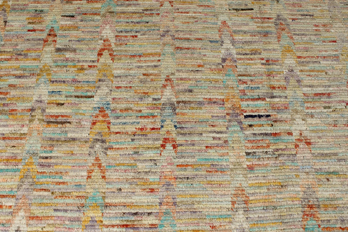14x16 Ivory and Multicolor Turkish Tribal Rug