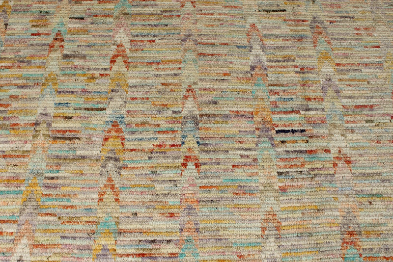 14x16 Ivory and Multicolor Turkish Tribal Rug