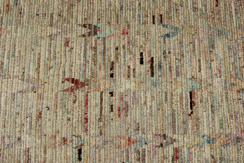 14x16 Ivory and Multicolor Turkish Tribal Rug