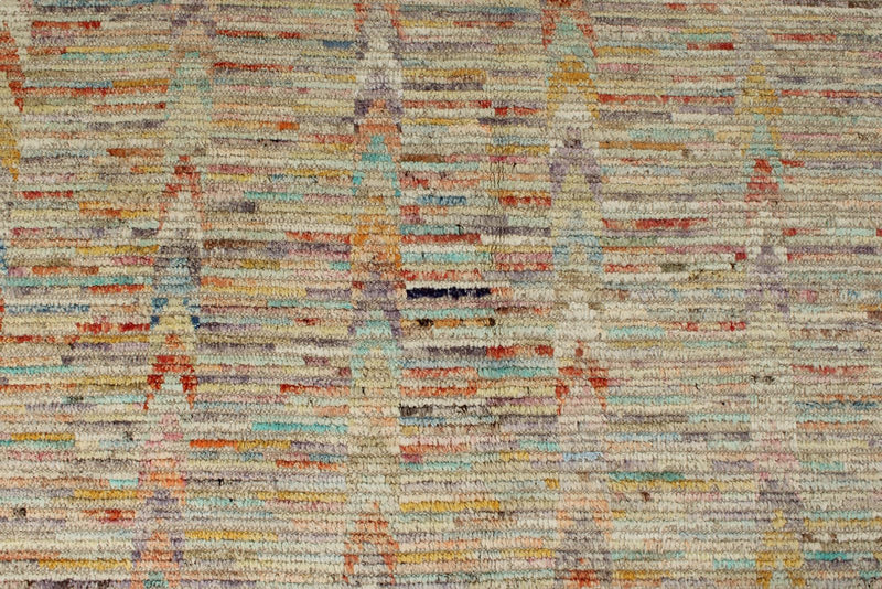 14x16 Ivory and Multicolor Turkish Tribal Rug