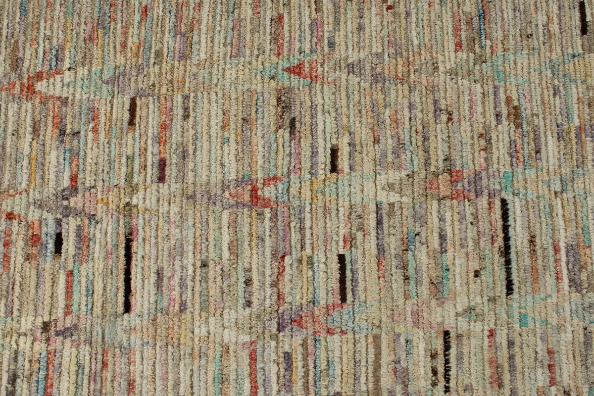 14x16 Ivory and Multicolor Turkish Tribal Rug