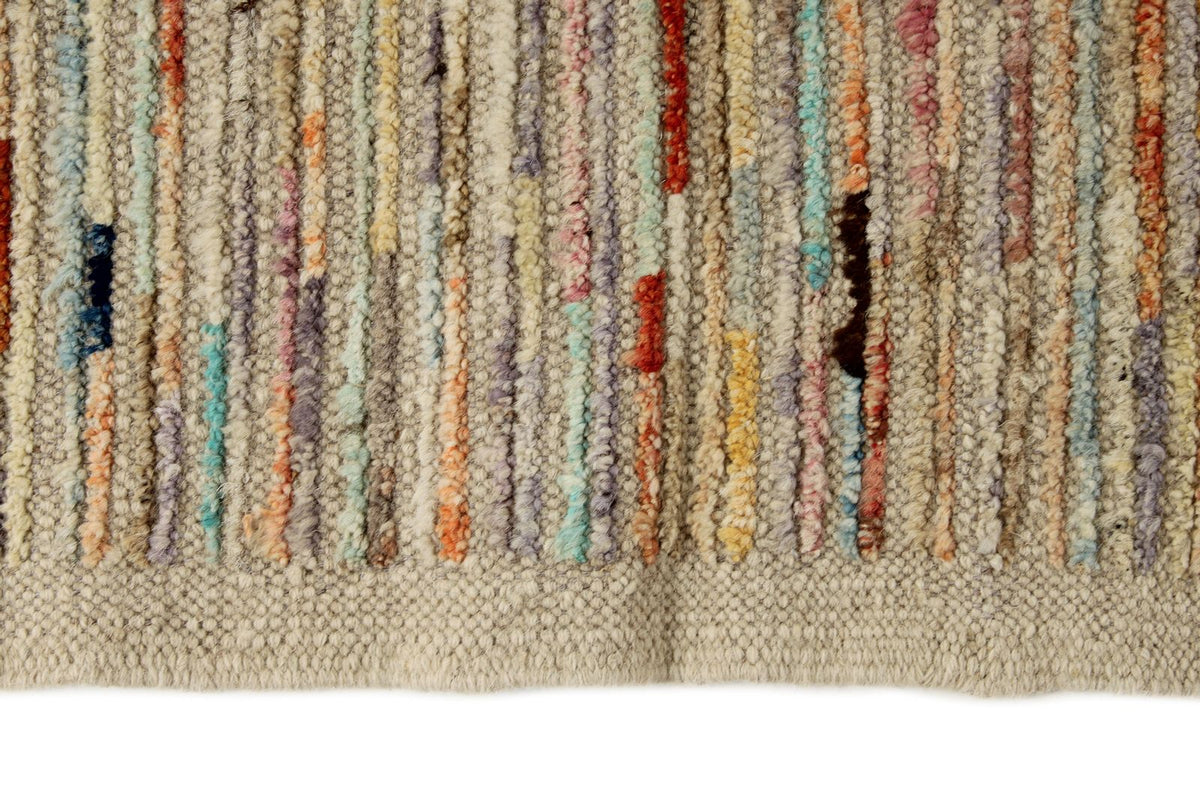 14x16 Ivory and Multicolor Turkish Tribal Rug