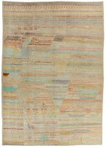 14x19 Ivory and Multicolor Turkish Tribal Rug