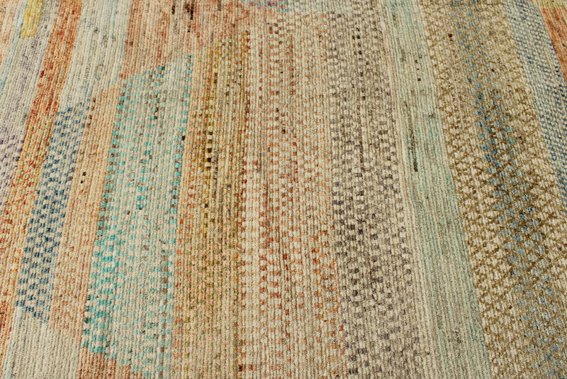 14x19 Ivory and Multicolor Turkish Tribal Rug