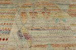 14x19 Ivory and Multicolor Turkish Tribal Rug