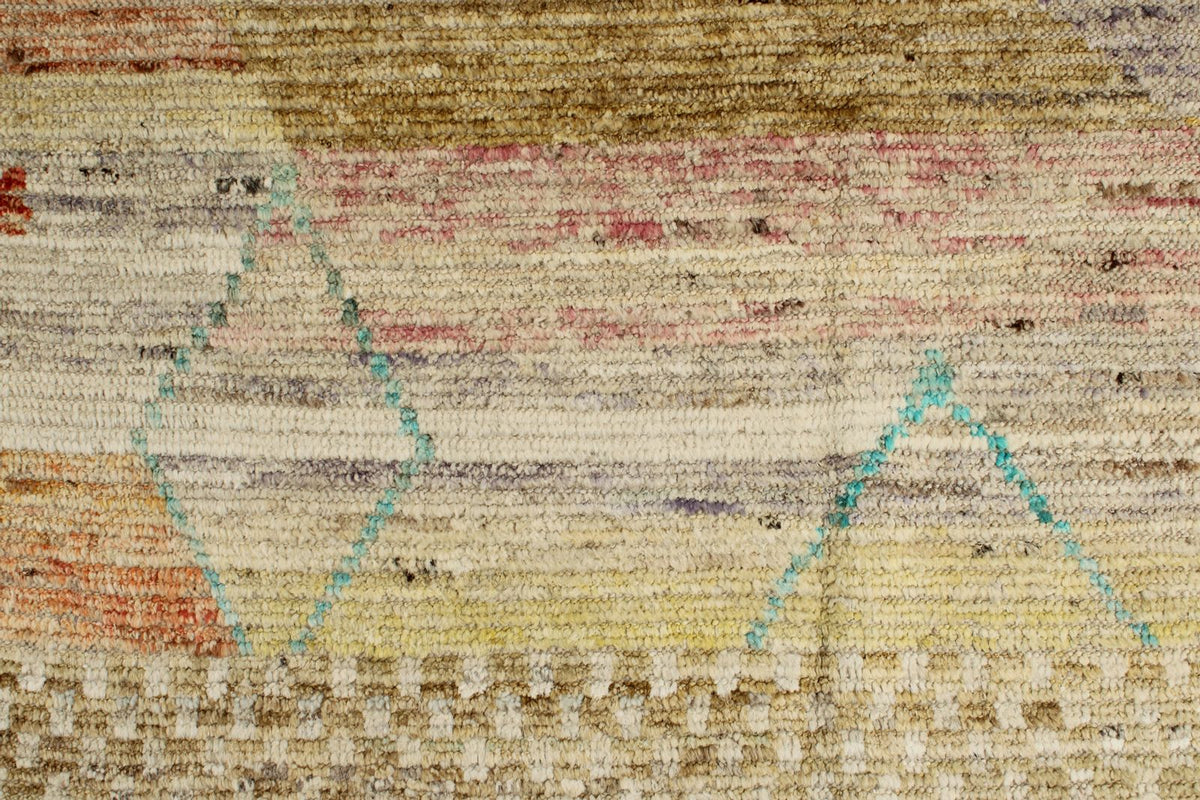 14x19 Ivory and Multicolor Turkish Tribal Rug