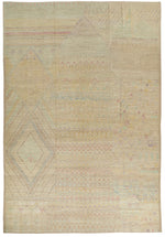 13x19 Ivory and Multicolor Turkish Tribal Rug
