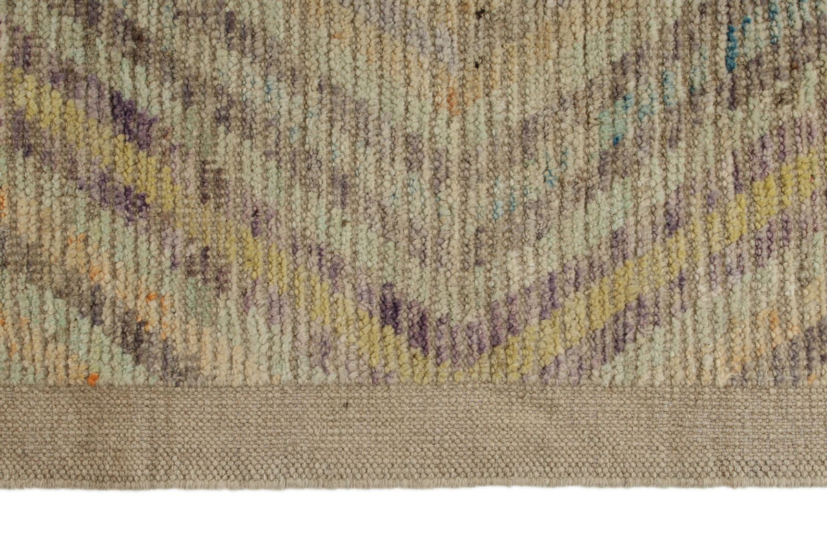 13x19 Ivory and Multicolor Turkish Tribal Rug