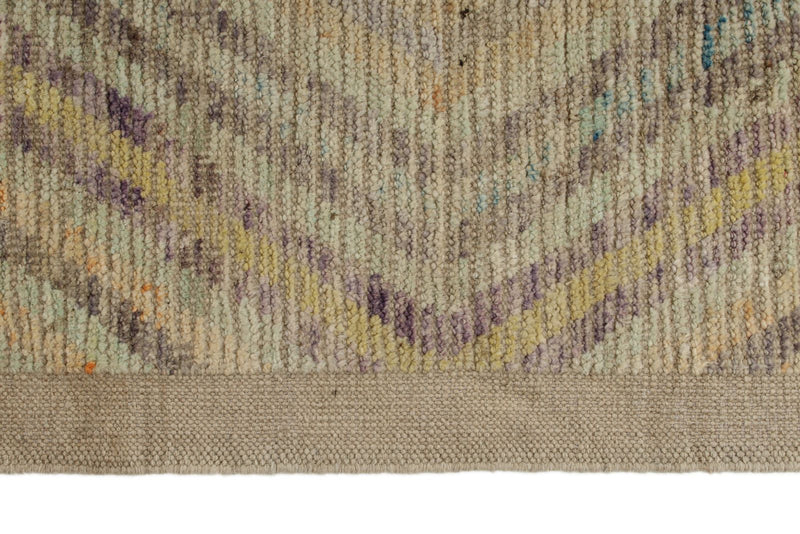 13x19 Ivory and Multicolor Turkish Tribal Rug