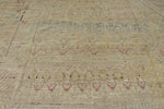 13x19 Ivory and Multicolor Turkish Tribal Rug