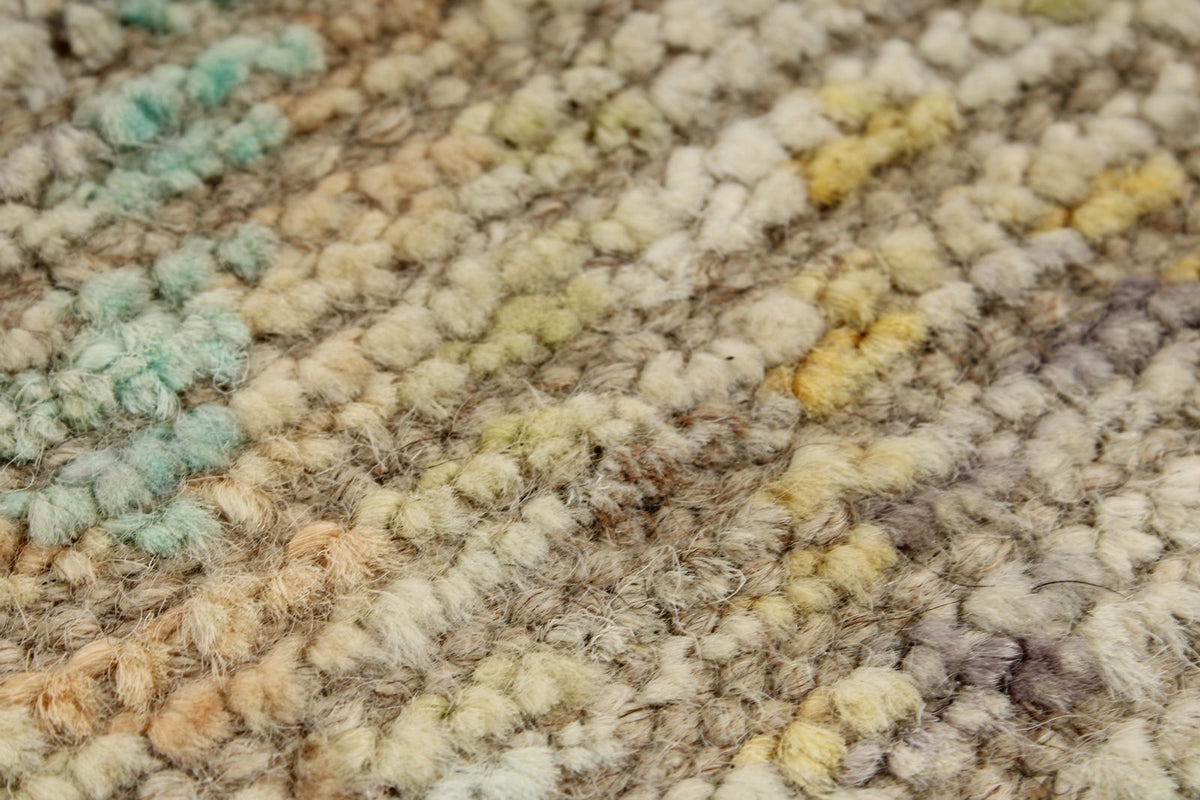13x19 Ivory and Multicolor Turkish Tribal Rug