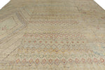 13x19 Ivory and Multicolor Turkish Tribal Rug