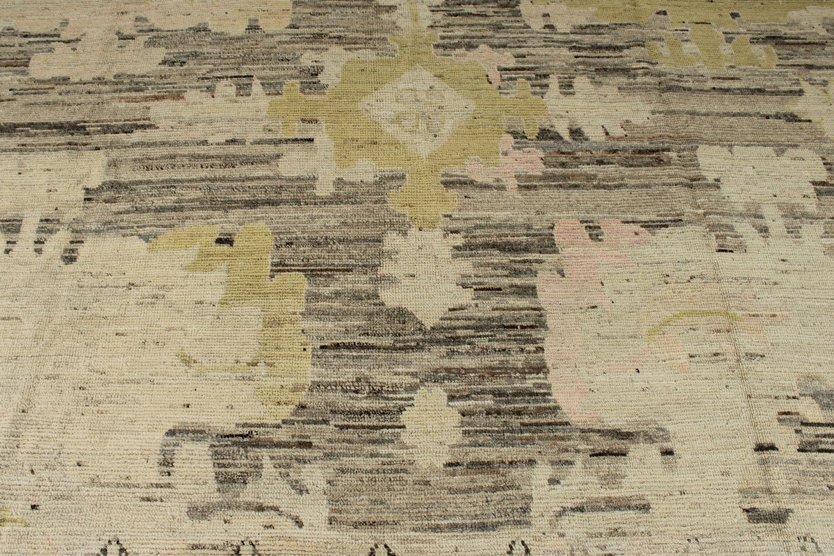 13x18 Brown and Pink Turkish Oushak Rug