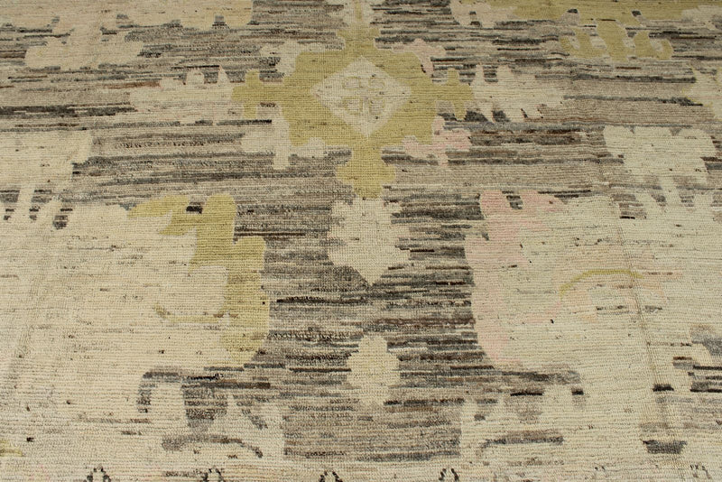 13x18 Brown and Pink Turkish Oushak Rug