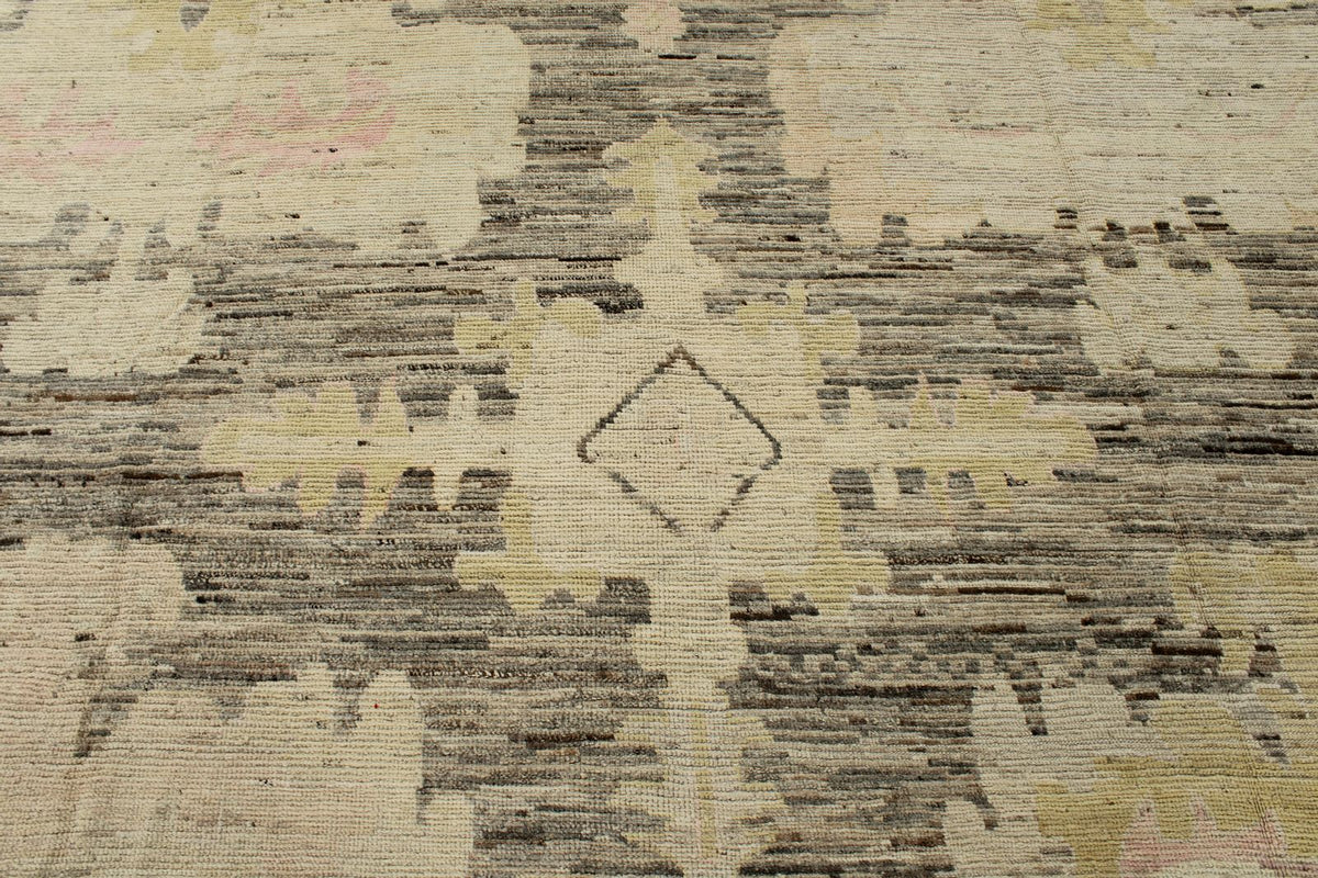 13x18 Brown and Pink Turkish Oushak Rug