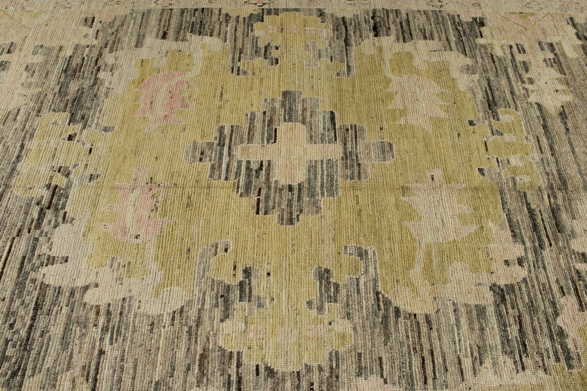 13x18 Brown and Pink Turkish Oushak Rug