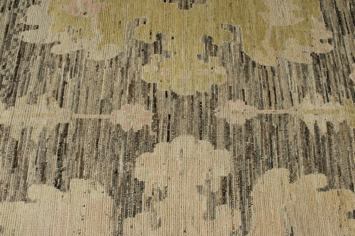 13x18 Brown and Pink Turkish Oushak Rug