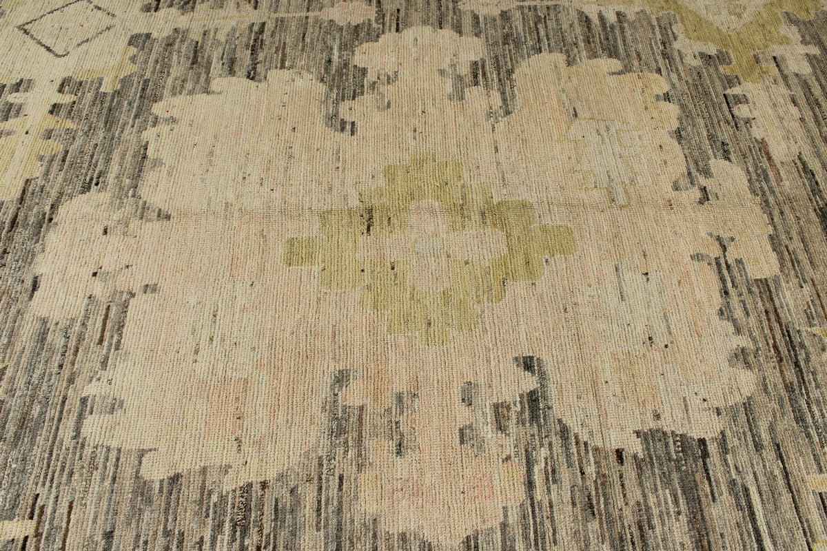 13x18 Brown and Pink Turkish Oushak Rug