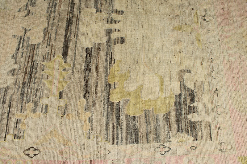 13x18 Brown and Pink Turkish Oushak Rug