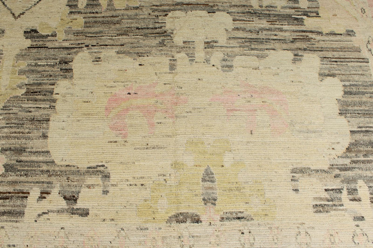 13x18 Brown and Pink Turkish Oushak Rug