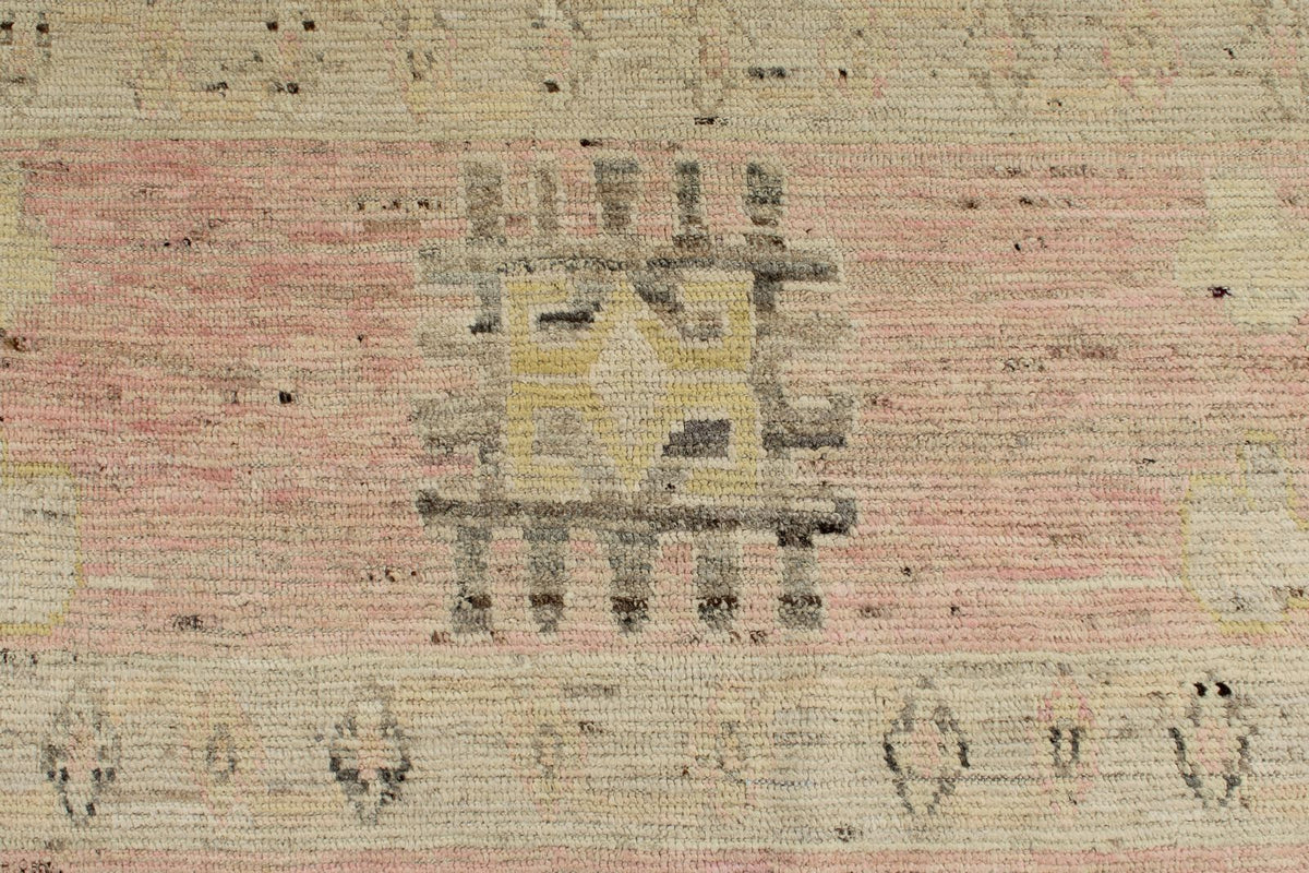 13x18 Brown and Pink Turkish Oushak Rug