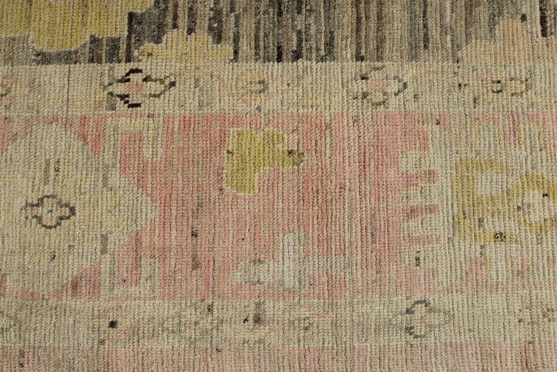 13x18 Brown and Pink Turkish Oushak Rug