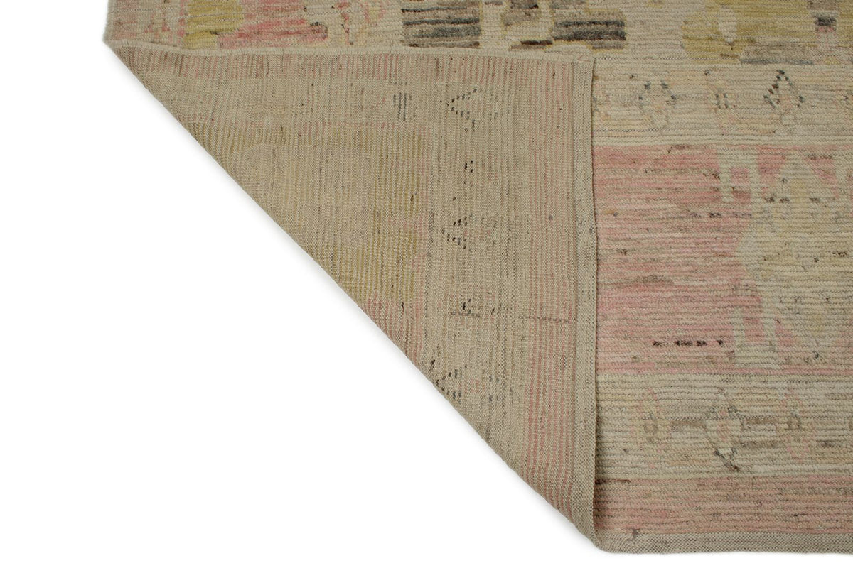 13x18 Brown and Pink Turkish Oushak Rug