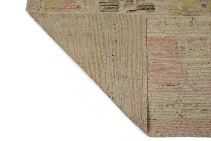 13x18 Brown and Pink Turkish Oushak Rug