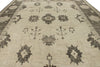 13x17 Ivory and Brown Turkish Oushak Rug