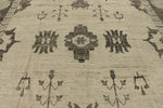 13x17 Ivory and Brown Turkish Oushak Rug