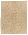 12x15 Ivory and Multicolor Turkish Oushak Rug