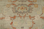 12x15 Ivory and Multicolor Turkish Oushak Rug