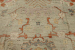 12x15 Ivory and Multicolor Turkish Oushak Rug