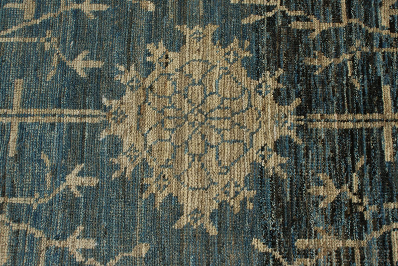 12x16 Light Blue and Ivory Turkish Oushak Rug