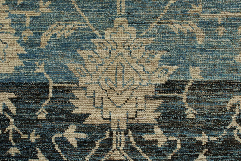 12x16 Light Blue and Ivory Turkish Oushak Rug