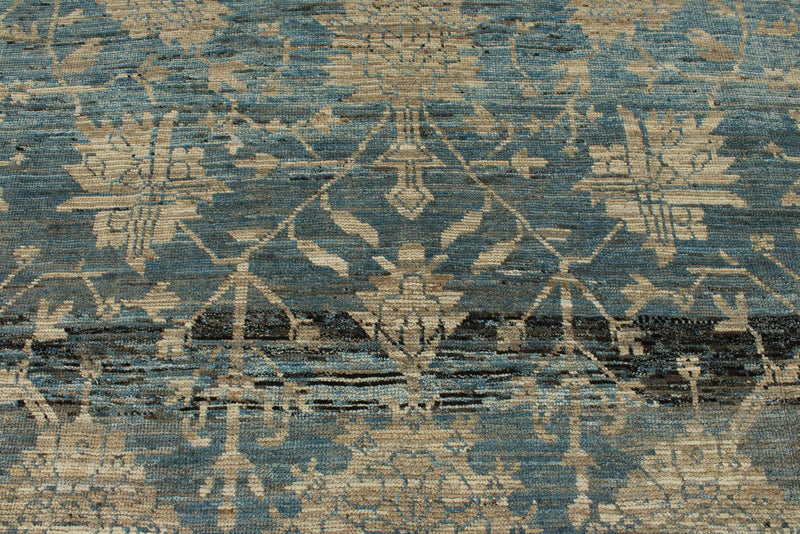 12x16 Light Blue and Ivory Turkish Oushak Rug