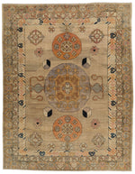 12x16 Ivory and Rust Turkish Oushak Rug