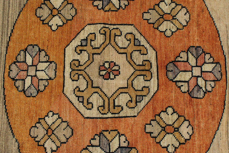 12x16 Ivory and Rust Turkish Oushak Rug