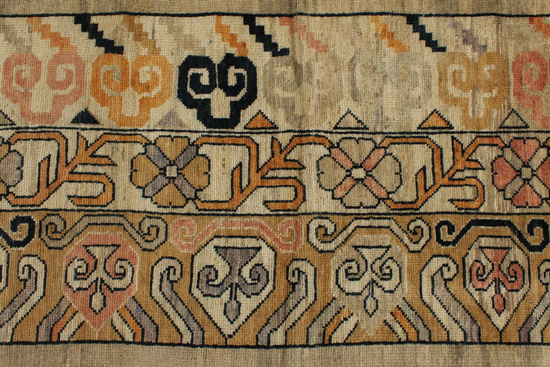 12x16 Ivory and Rust Turkish Oushak Rug