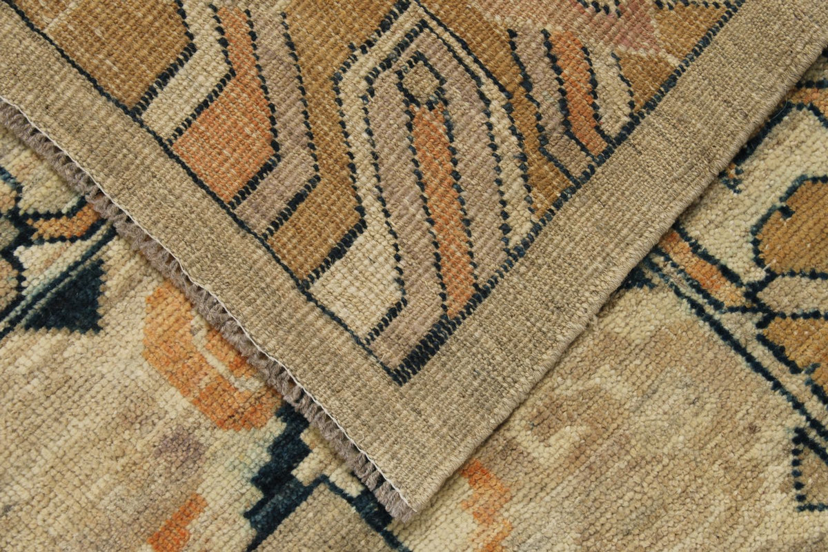 12x16 Ivory and Rust Turkish Oushak Rug