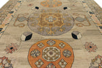 12x16 Ivory and Rust Turkish Oushak Rug