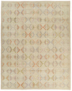 12x15 Ivory and Multicolor Turkish Tribal Rug