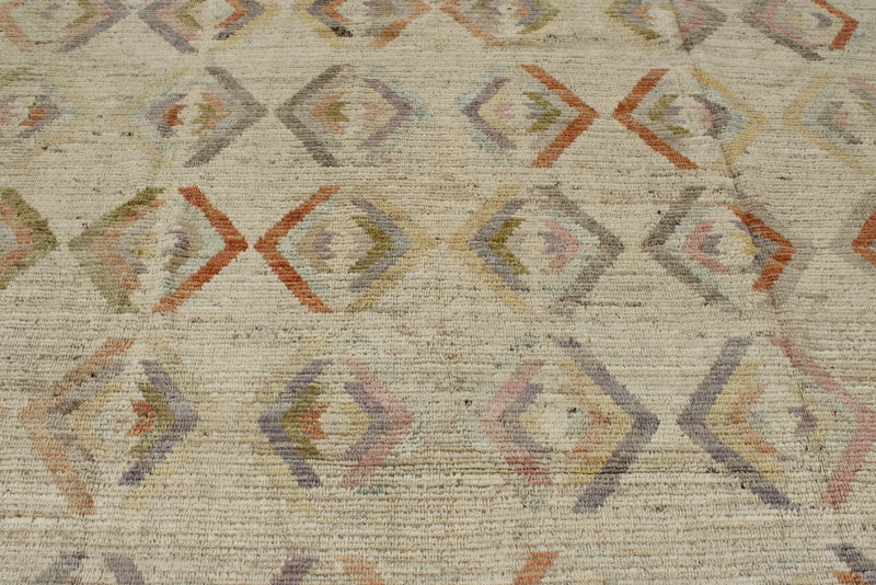 12x15 Ivory and Multicolor Turkish Tribal Rug
