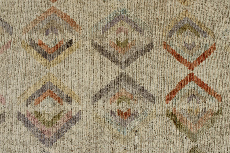 12x15 Ivory and Multicolor Turkish Tribal Rug