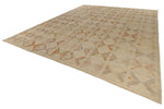 12x15 Ivory and Multicolor Turkish Tribal Rug